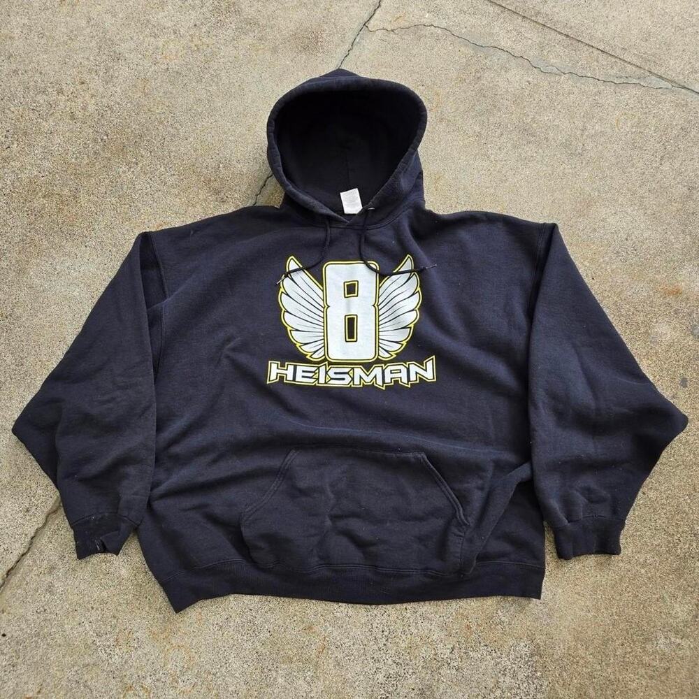 Vtg Y2k UNIVERSITY OF OREGON DUCKS Heisman College Hooded Sweatshirt 3XL XXXL
